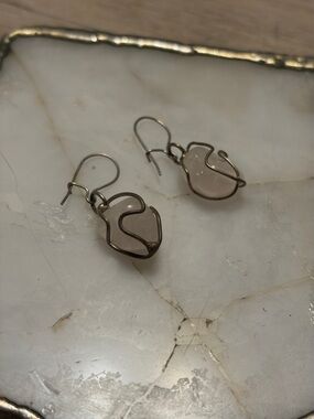 HANDMADE | Delicate Pink Rose Quartz Drop Earrings - Feminine Everyday Style